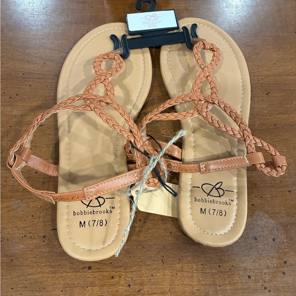 Bobbie Brooks Light Brown Braided Sandals